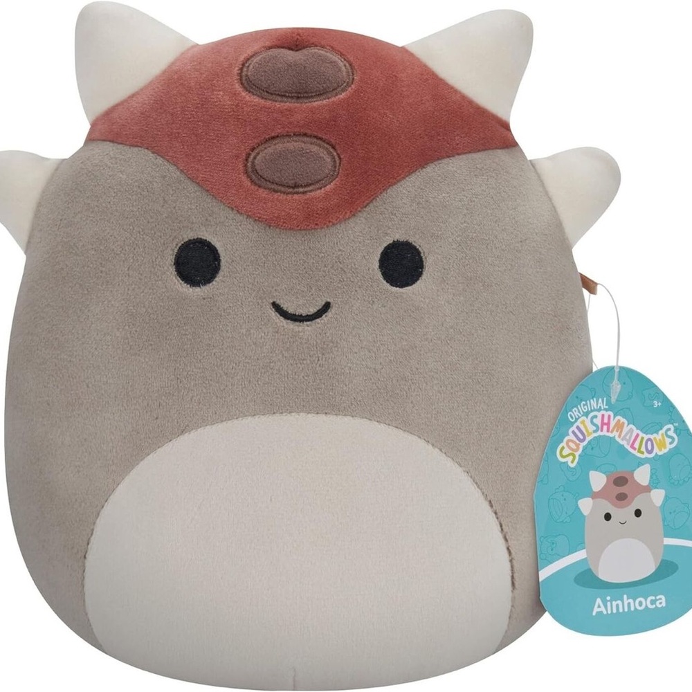 Squishmallows 7 inch Ainhocha Dinosaur Plush Toy - Brown and Cream